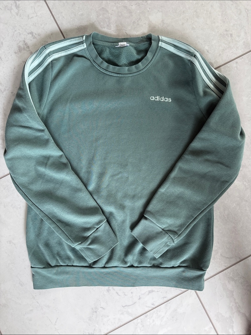 Adidas women’s Crewneck Sweatshirt - Sage Green with Light Stripes small/medium